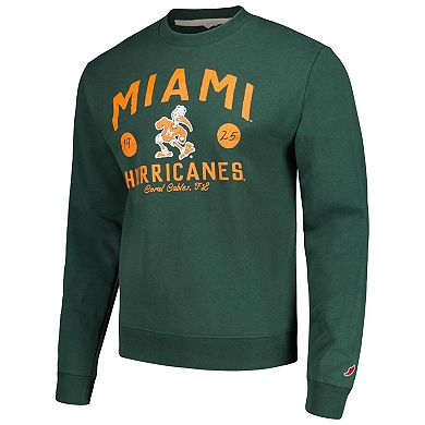 Men's League Collegiate Wear  Green Miami Hurricanes Bendy Arch Essential Pullover Sweatshirt