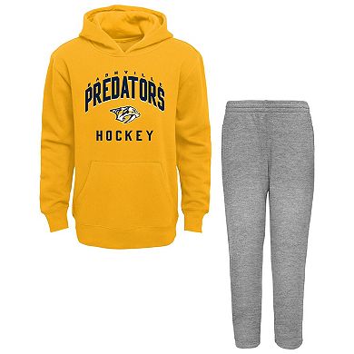 Toddler Gold/Heather Gray Nashville Predators Play by Play Pullover Hoodie & Pants Set