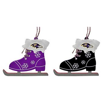 The Memory Company Baltimore Ravens Two-Pack Ice Skate Ornament Set