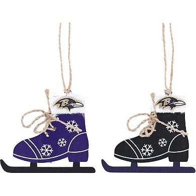 The Memory Company Baltimore Ravens Two-Pack Ice Skate Ornament Set