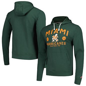 Men's League Collegiate Wear Green Miami Hurricanes Bendy Arch Essential Pullover Hoodie