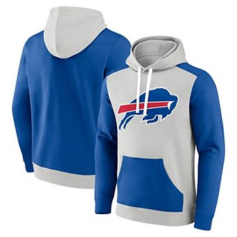Men's Fanatics Branded Silver/Royal Buffalo Bills Big & Tall Team Fleece Pullover Hoodie