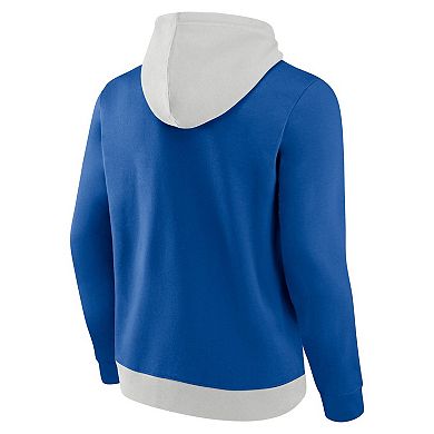 Men's Fanatics Branded Silver/Royal Buffalo Bills Big & Tall Team Fleece Pullover Hoodie