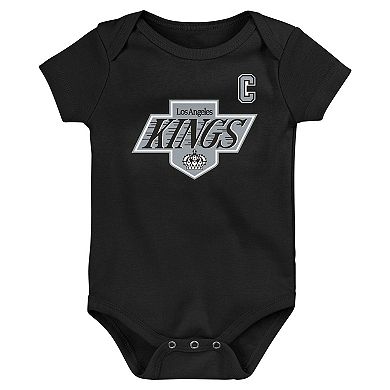 Infant Mitchell & Ness Wayne Gretzky Black Los Angeles Kings Captain Patch Name & Number Bodysuit