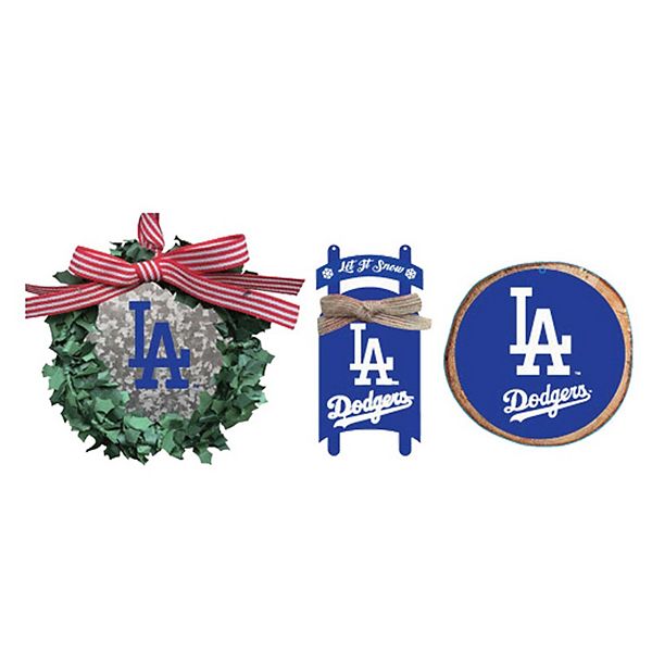 The Memory Company Los Angeles Dodgers Three-Pack Wreath, Sled & Circle ...