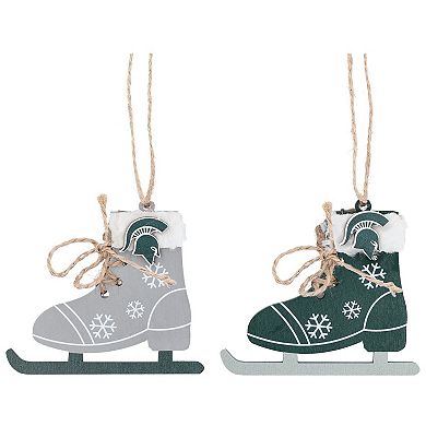 The Memory Company Michigan State Spartans Two-Pack Ice Skate Ornament Set
