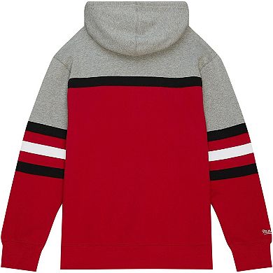 Men's Mitchell & Ness Red/Gray New Jersey Devils Head Coach Pullover Hoodie