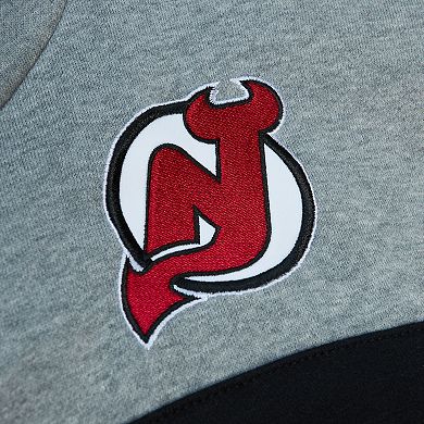 Men's Mitchell & Ness Red/Gray New Jersey Devils Head Coach Pullover Hoodie