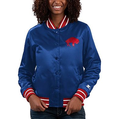 Women's Starter Royal Buffalo Bills Full Count Satin Full-Snap Varsity Jacket