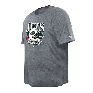 Men's New Era Gray New York Jets Big & Tall Helmet Historic Mark T-Shirt