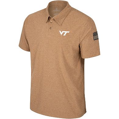 Men's Colosseum Khaki Virginia Tech Hokies OHT Military Appreciation Cloud Jersey Desert Polo