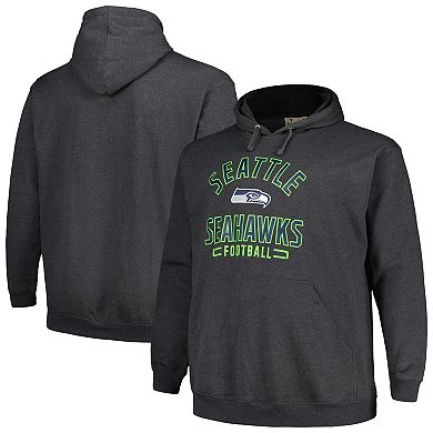 Men's Fanatics Branded Heather Charcoal Seattle Seahawks Big & Tall Pullover Hoodie