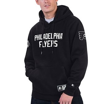Men's Starter Black Philadelphia Flyers Hat Trick Pullover Hoodie