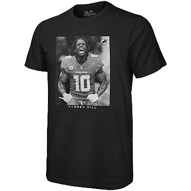 Men's Majestic Threads Tyreek Hill Black Miami Dolphins Oversized Player Image T-Shirt