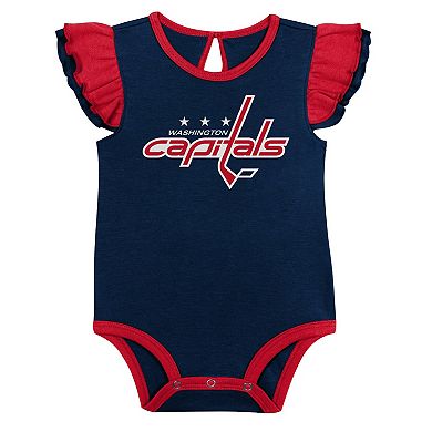 Girls Infant Red/Navy Washington Capitals Two-Pack Training Bodysuit Set