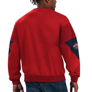 Men's Starter Red Washington Capitals Faceoff Pullover Sweatshirt