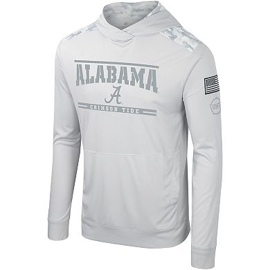 Men's Colosseum Gray Alabama Crimson Tide OHT Military Appreciation Long Sleeve Hoodie T-Shirt