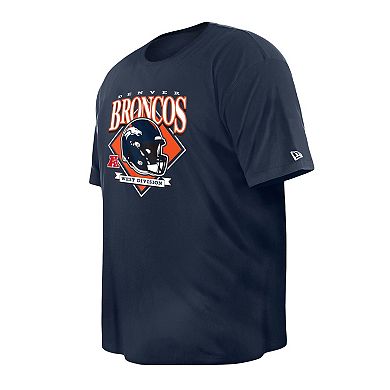 Men's New Era  Navy Denver Broncos Big & Tall Helmet T-Shirt