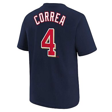 Youth Nike Carlos Correa Navy Minnesota Twins Player Name & Number T-Shirt