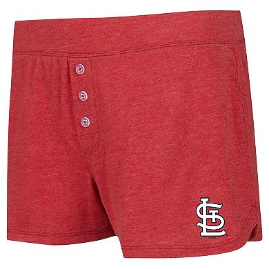 Women's Concepts Sport Red St. Louis Cardinals Meter Knit Long Sleeve T-Shirt & Shorts Set