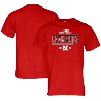 Unisex Blue 84 Scarlet Nebraska Huskers 2023 Big Ten Women's Soccer Regular Season Champions Locker Room T-Shirt