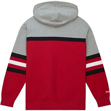 Men's Mitchell & Ness Red/Gray Detroit Red Wings Head Coach Pullover Hoodie
