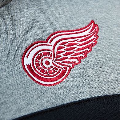 Men's Mitchell & Ness Red/Gray Detroit Red Wings Head Coach Pullover Hoodie