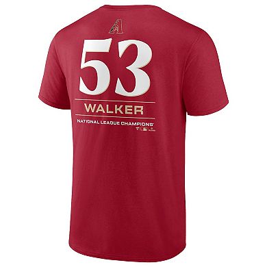 Men's Fanatics Branded Christian Walker Red Arizona Diamondbacks 2023 World Series Name & Number T-Shirt
