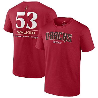 Men's Fanatics Branded Christian Walker Red Arizona Diamondbacks 2023 World Series Name & Number T-Shirt