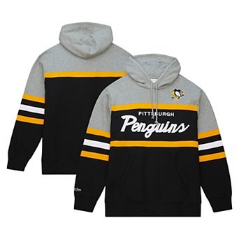 Men's Mitchell & Ness Black/Gray Pittsburgh Penguins Head Coach Pullover Hoodie