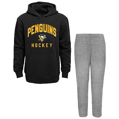 Toddler Black/Heather Gray Pittsburgh Penguins Play by Play Pullover Hoodie & Pants Set