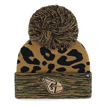 Women's '47 Cleveland Guardians Leopard Rosette Cuffed Knit Hat