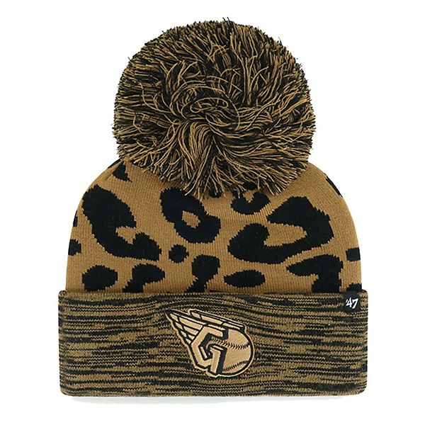 Women's '47 Cleveland Guardians Leopard Rosette Cuffed Knit Hat
