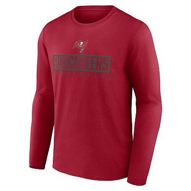 Men's Fanatics Branded Red Tampa Bay Buccaneers Stack The Box Long Sleeve T-Shirt