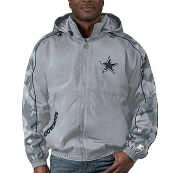 Men's Starter Silver Dallas Cowboys Throwback Thursday Night Lights Hoodie Full-Zip Jacket