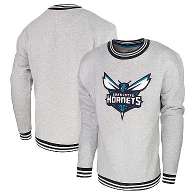 Men's Stadium Essentials Heather Gray Charlotte Hornets Club Level Pullover Sweatshirt