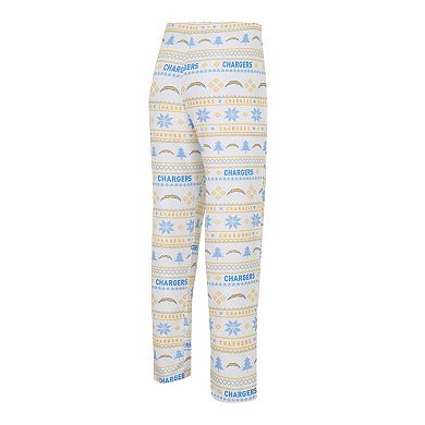 Men's Concepts Sport White/Powder Blue Los Angeles Chargers TinselÂ Raglan Long Sleeve T-Shirt & Pants Sleep Set