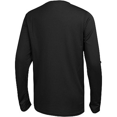 Men's Black Carolina Panthers Side Drill Long Sleeve T-Shirt