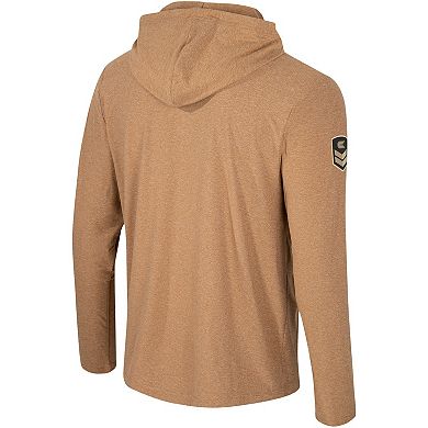 Men's Colosseum Khaki Vanderbilt Commodores OHT Military Appreciation Cloud Jersey Desert Quarter-Zip Hoodie