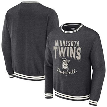 Men's Darius Rucker Collection by Fanatics Heather Charcoal Minnesota Twins Vintage Pullover Sweatshirt