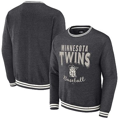 Men's Darius Rucker Collection by Fanatics Heather Charcoal Minnesota Twins Vintage Pullover Sweatshirt