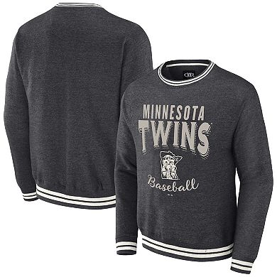 Men's Darius Rucker Collection by Fanatics  Heather Charcoal Minnesota Twins Vintage Pullover Sweatshirt