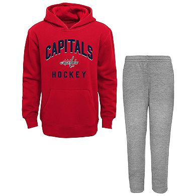 Toddler Red/Heather Gray Washington Capitals Play by Play Pullover Hoodie & Pants Set