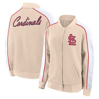 Women's Fanatics Branded Tan St. Louis Cardinals Luxe Lounge Full-Snap Jacket