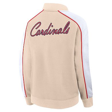 Women's Fanatics Branded Tan St. Louis Cardinals Luxe Lounge Full-Snap Jacket