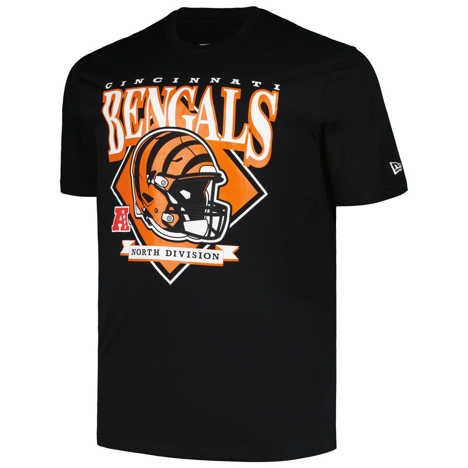 Men's New Era Black Cincinnati Bengals Big & Tall Helmet T-Shirt