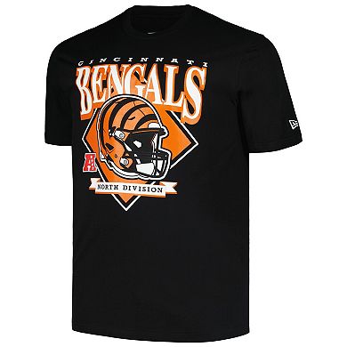 Men's New Era  Black Cincinnati Bengals Big & Tall Helmet T-Shirt