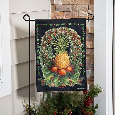 Evergreen Enterprises Christmas Pineapple Wreath Burlap Garden Flag