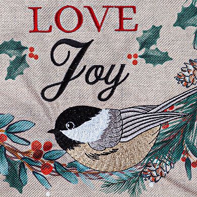 Evergreen Enterprises Chickadee Wreath Burlap Garden Flag