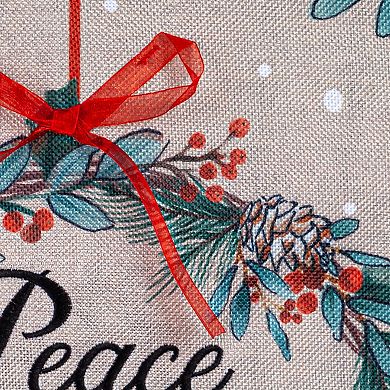 Evergreen Enterprises Chickadee Wreath Burlap Garden Flag